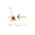 thumbnail image 2 of 3/10 Carat (Ctw) Lab Created Ruby Button Post Earrings in 14K Yellow Gold for Women, 2 of 4