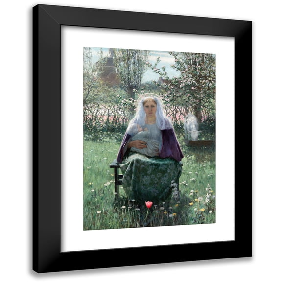 George Hitchcock 11x14 Black Modern Framed Museum Art Print Titled - The Blessed Mother (1892)
