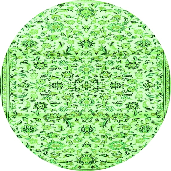 Ahgly Company Indoor Round Persian Green Traditional Area Rugs, 7' Round