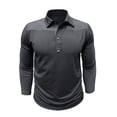 thumbnail image 7 of Kvture Fall Tops for Men Casual Stylish Color Block Long Sleeve Lapel Collar Button up Shirts for Business Office Work Golf Dark Gray Pullover XXXL, 7 of 7