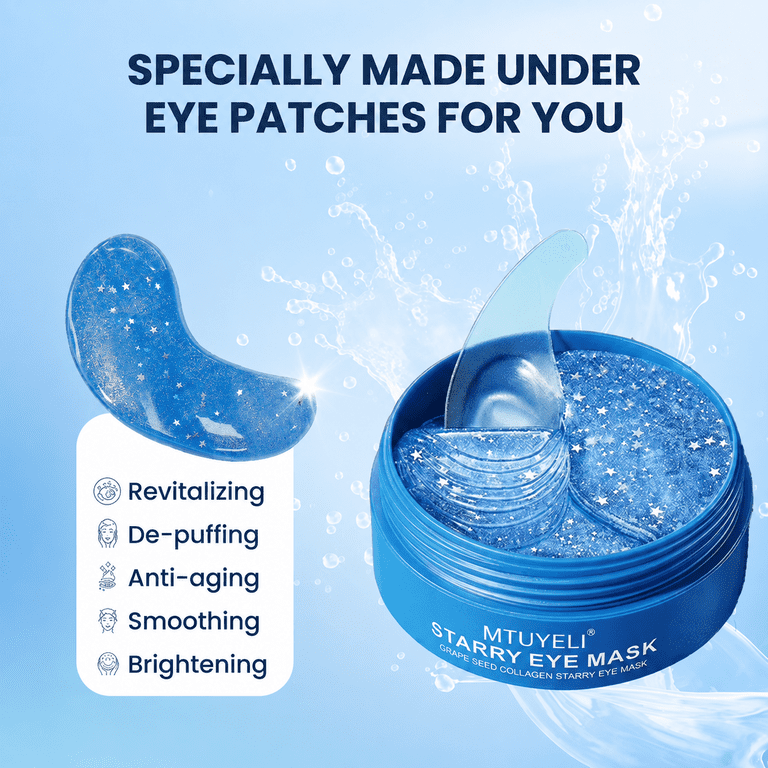 MTUYELI Under Eye Patches, Hyaluronic Acid, 30 Pairs photo 4