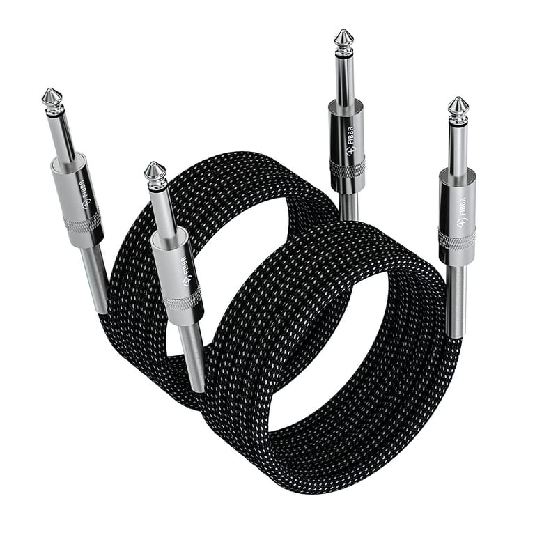 6.35mm to 6.35mm Stereo Audio Cable 15ft 2 Pack Straight 1 4