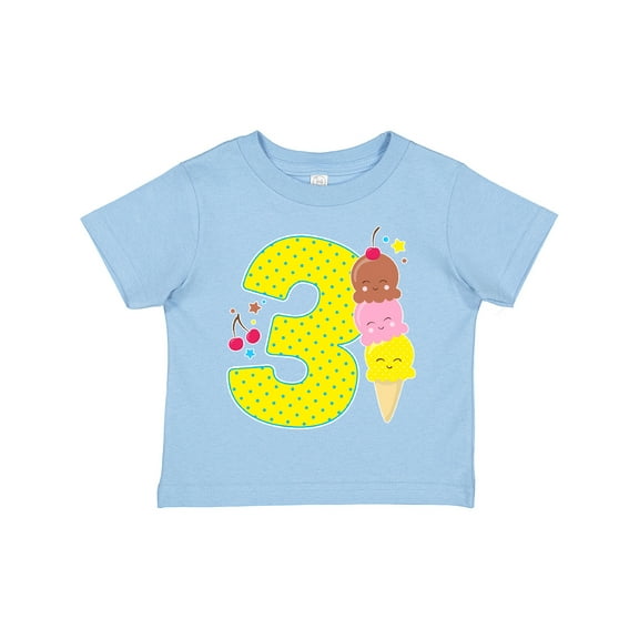 Inktastic Ice Cream Third Birthday Blue Boys or Girls Toddler T-Shirt