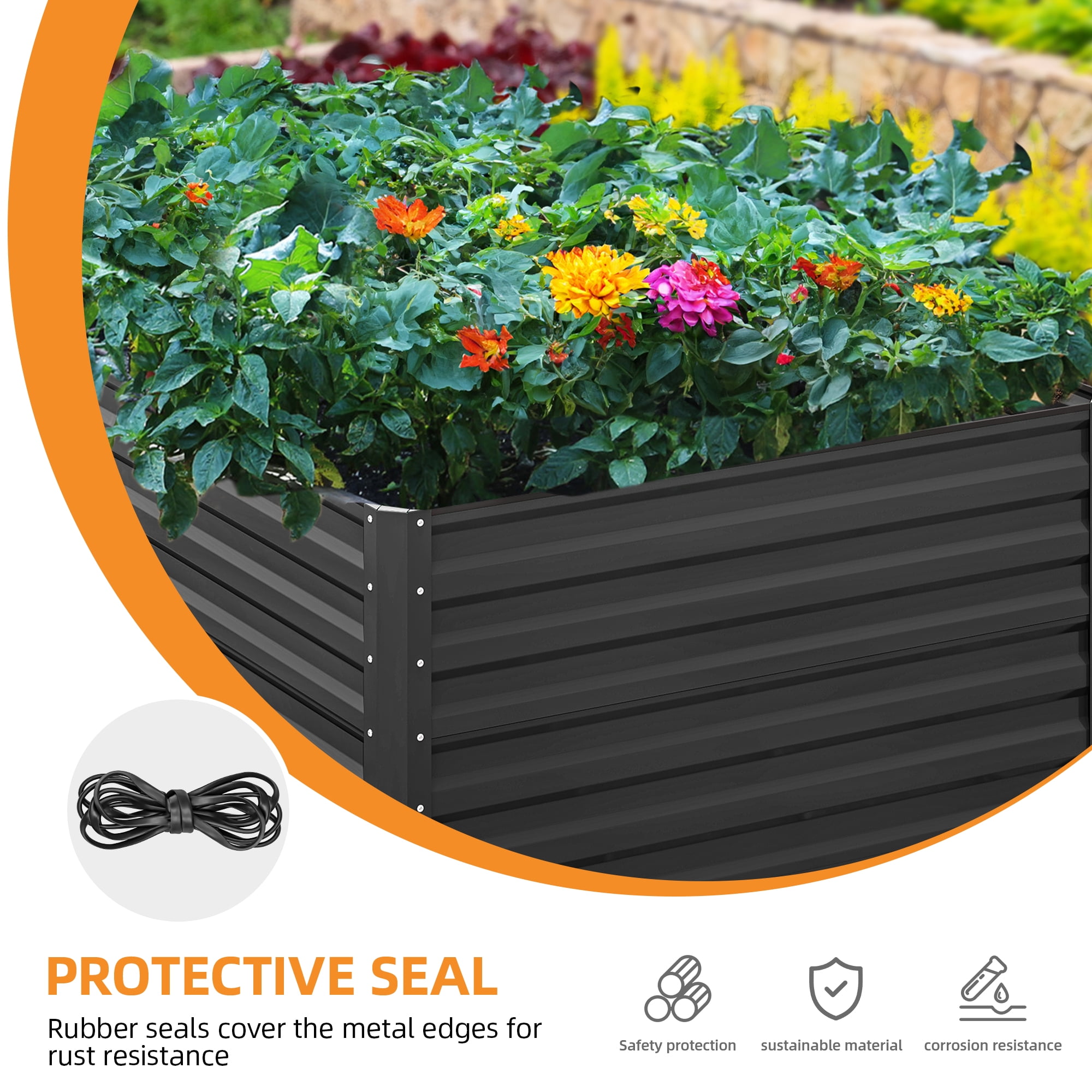 Uforic 8ftx4ftx2ft Large Raised Garden Bed Kit