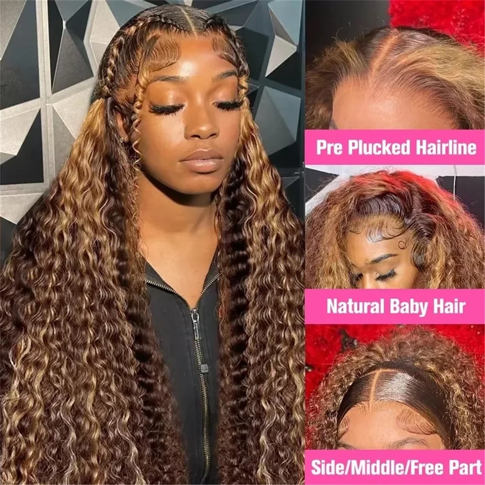 13x6 HD Lace Frontal Wig Human Hair Water Wave Lace Front Wigs Deep Wave,230 density