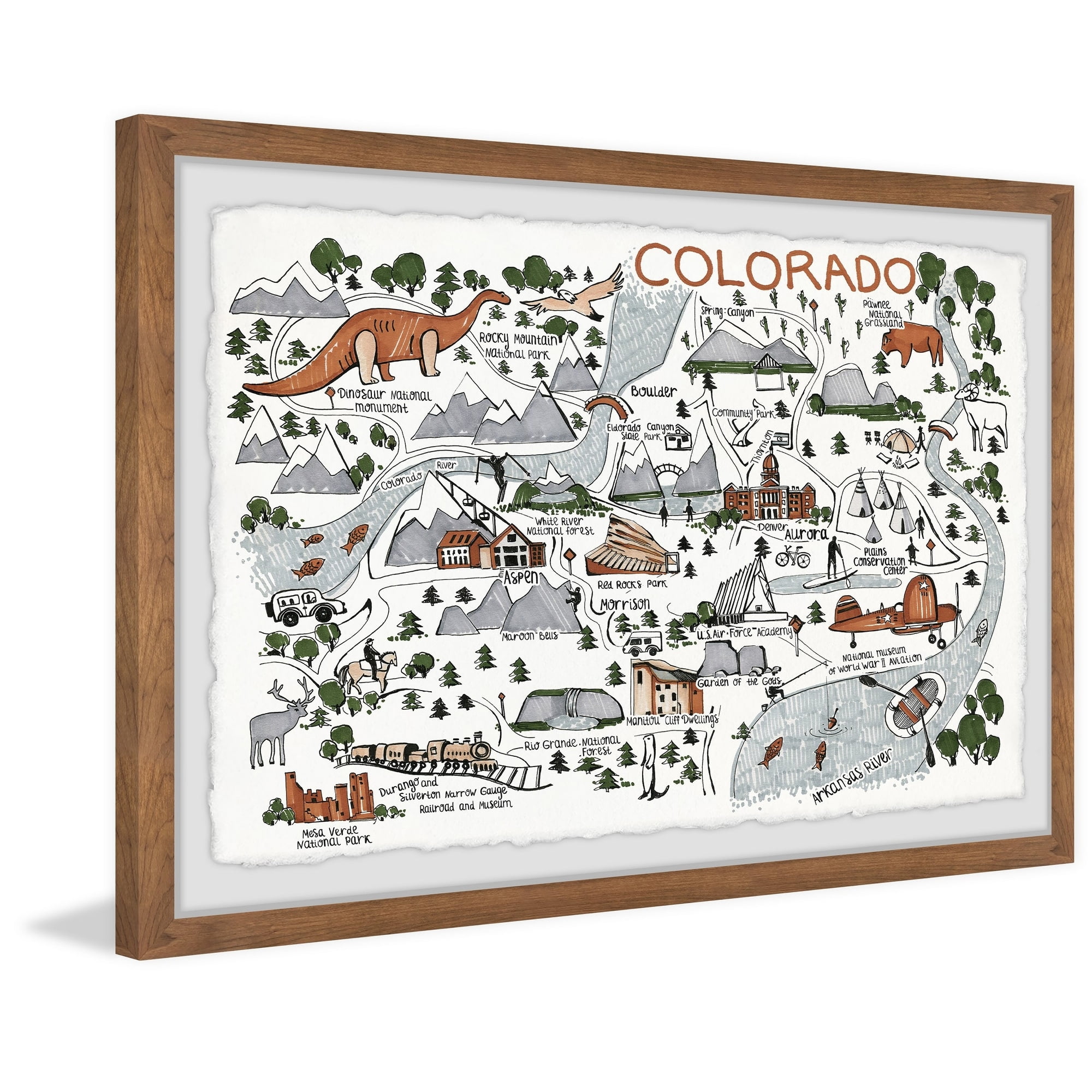 Marmont Hill Colorado Map Destinations IV Framed Wall Art