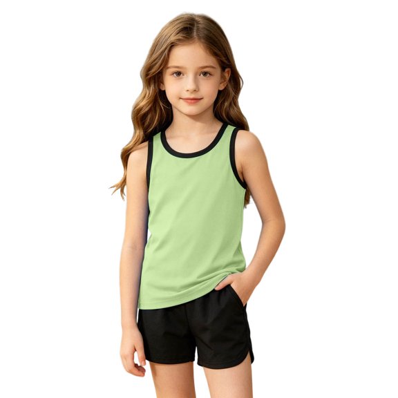 Tiijoy Girls Tank Top Summer Sleeveless Shirt Casual Cotton Tank Tops for Kids, Sizes 4-12