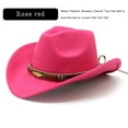 thumbnail image 4 of Western Cowboy  Cowgirl Hat Felt Wide Brim Women Men Fedora Hats, 4 of 5