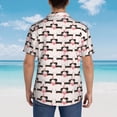 thumbnail image 4 of Sikiie Dachshund And Hearts Print Men's Hawaiian Shirt, Summer Beach Button Pocket Short Sleeve T-Shirt,XX-Large, 4 of 7