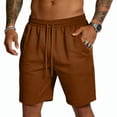thumbnail image 2 of Fabrcox Men's Bermuda Shorts Quick Drying Basket Ball Shorts Drawstring Big and Tall Outdoor Camping Going Out Mens Athletic Shorts with Pockets Brown XXL, 2 of 4