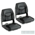 thumbnail image 1 of Gymax 2-Pack Boat Seats Folding Low Back Boat Chairs w/ Sponge Padding Fixing Bolts Black & Gray, 1 of 10