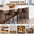 thumbnail image 5 of COOLHUT 24 Inch Dining Chairs Set of 3, Modern Kitchen & Dining Room Chairs, Upholstered Faux Leather Dining Chair, Armless Dinner Side Chairs with Sturdy Metal Legs, Tan, 5 of 8