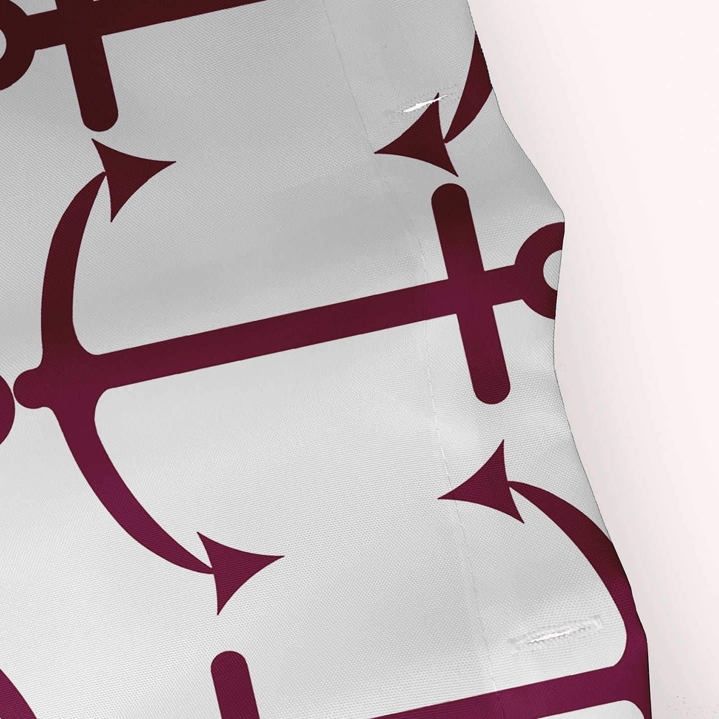 Simply Daisy 70" W x 73" L Anchor Pattern Polyester Shower Curtain, Maroon Red [1 Ct]
