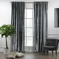 thumbnail image 2 of 3S Brother's Grey Extra Long Shiny Velvet Curtains Luxury Colors Light Blocking Hang Back Tab & Rod Pocket 1 Panel Curtain 5-30 Ft Home Décor Custom Made Drapes -Made in Turkey(100"W X 216"L), 2 of 6