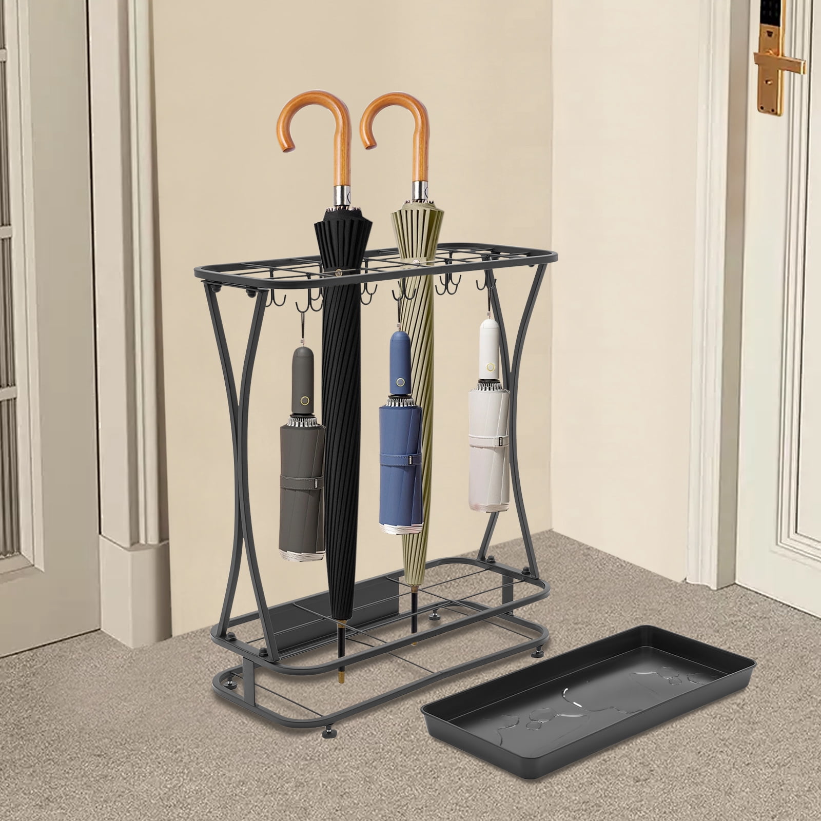 Umbrella Rack Organizer, Umbrella Holder Stand, Free Standing Umbrella Organizer