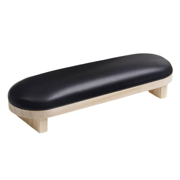Reposabrazos para uñas con almohadilla de soporte, esponja incorporada lavable, práctica almohada de mano para decoración de uñas Corto negro