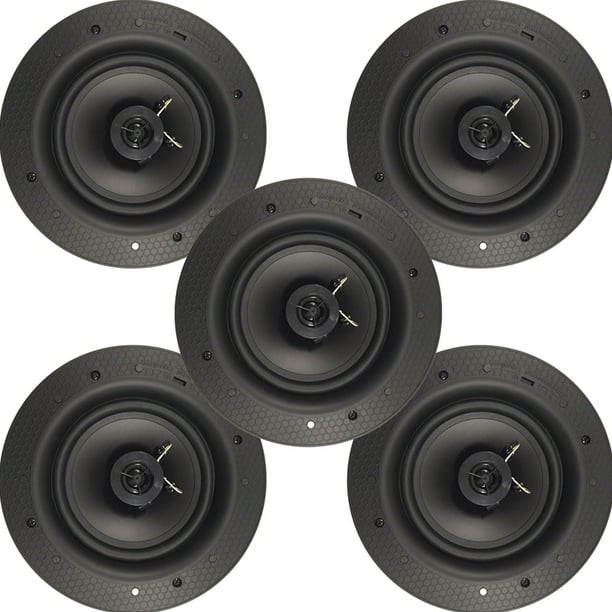 5 X White 80 Watts RMS 6.5" 2Way In Ceiling Grill Home