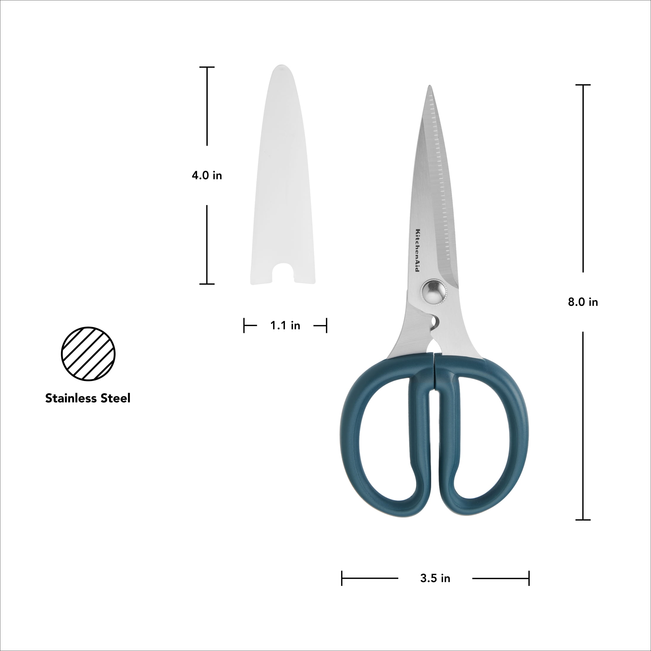 KitchenAid Japanese Steel 2-Piece Kitchen Scissors and Shears Set for Food and Herbs, Mineral Water/Agave