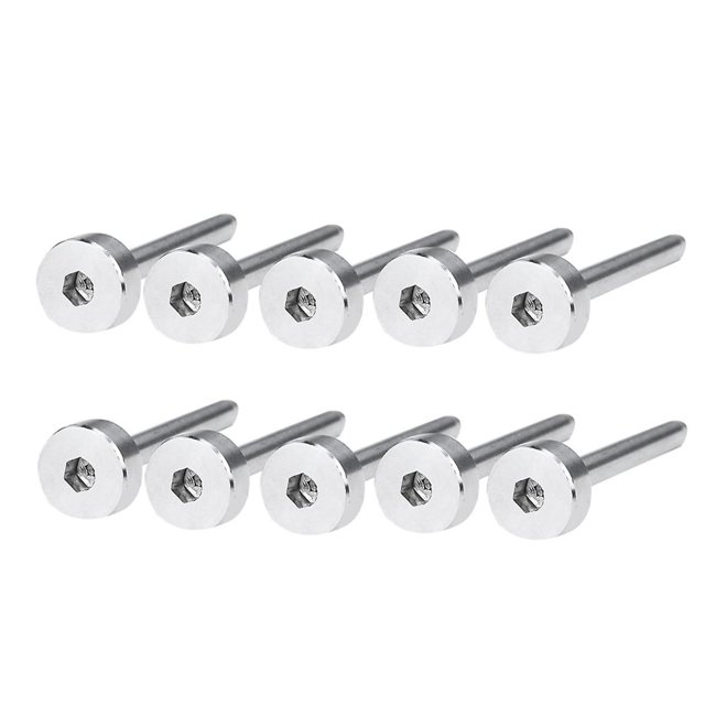 10Pairs 1/8In Invisible Cable Railing Kit Swage Tensioner and Stud End T316 Stainless Steel for 2In