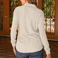 thumbnail image 4 of Dasayo Long Sleeve Tops for Women Trendy Knit Beige Casual Collared Buttons Solid T-Shirt T Shirts for Women XXL, 4 of 7