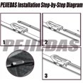 thumbnail image 4 of SHIQI-3 x OEM Wiper Blades, Replacement Wiper Blades for 2013 Mini Cooper R56, (18\u201c & 19\u201d Front Wipers + 10\u201d Rear Wiper Blades) Not For J Hook, 4 of 4