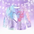 thumbnail image 5 of Toddler Girl Fall Outfits 24 Months 2T 3T 4T 5T 6T 7T Toddler Baby Girl Fall Winter Clothes Tie-dye Long Sleeve Pullover Sweatshirts Jogger Pants Light Purple Size 6-7 Years, 5 of 9