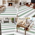 thumbnail image 6 of Fruit Green Grey Stripe Washable Living Room Rugs 5'x7', Classic Modern Low Pile Throw Large Area Rugs Non-Slip Sturdy Edge Binding Carpet for Dining Room Bedside Kitchen, 6 of 9