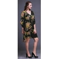 thumbnail image 3 of Bimba Black4 Floral Rose Beach Kaftan Bikini Cover up Womens Midi Dress Short Caftan-S-L, 3 of 5