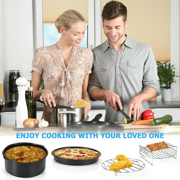 7 Pcs Air Fryer Accessories Set Baking Basket Pizza Pan Chips Home Kitchen  Tools