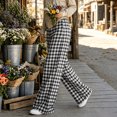 thumbnail image 6 of Asxite Womens Pajama Pants Plaid Print Elastic Waist Straight Leg Loose Breathable Bottoms, 6 of 6