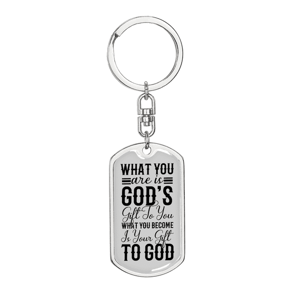 You Are God's Stainless Steel or 18k Gold Premium Swivel Dog Tag Keychain