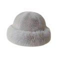 thumbnail image 2 of Gorro de piel sintética para invierno, gorro de pescador, gorro Y2K, gorro calentador de orejas, gorro de felpa gruesa Gris claro, 2 of 9