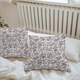 thumbnail image 4 of Farmhouse Purple Waterproof Outdoor Throw Pillow Covers 16''x16'' Pack 2, Pillow Cases Throw Cushion Cover with Zipper, Vintage Flower Leaf Botanical Plant Washable Pillowcase for Poolside Sofa, 4 of 9