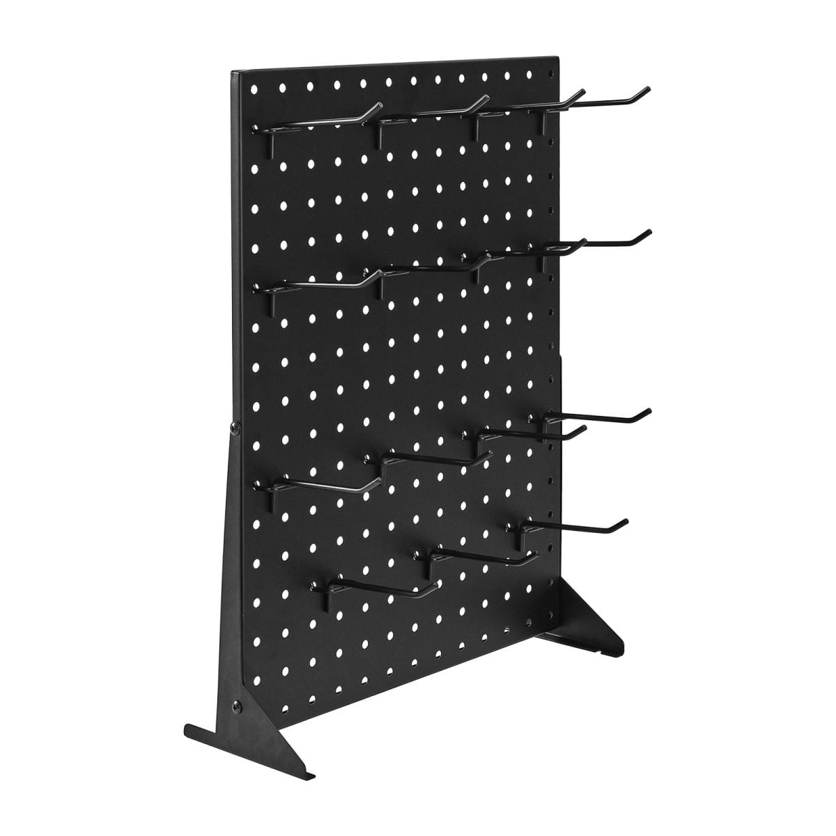 TENGDA Pegboard Display Stand with 15 Hooks Pegboard Panels Display Black (1 PCS)