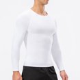thumbnail image 2 of TFixol Camisa deportiva para hombre Manga larga Cuello redondo Elástico Slim Fitness, 2 of 8