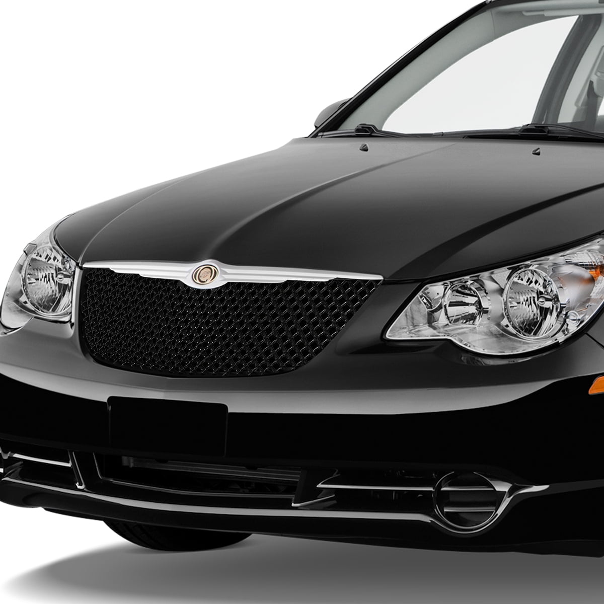 Matte Black 3D Wave Mesh Front Bumper Grille//Grill for 07-10 Chrysler Sebring