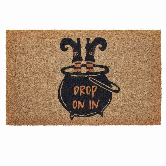 VCNY Home Drop On In Multicolor Halloween Coir Outdoor Doormat, 18" x 30"