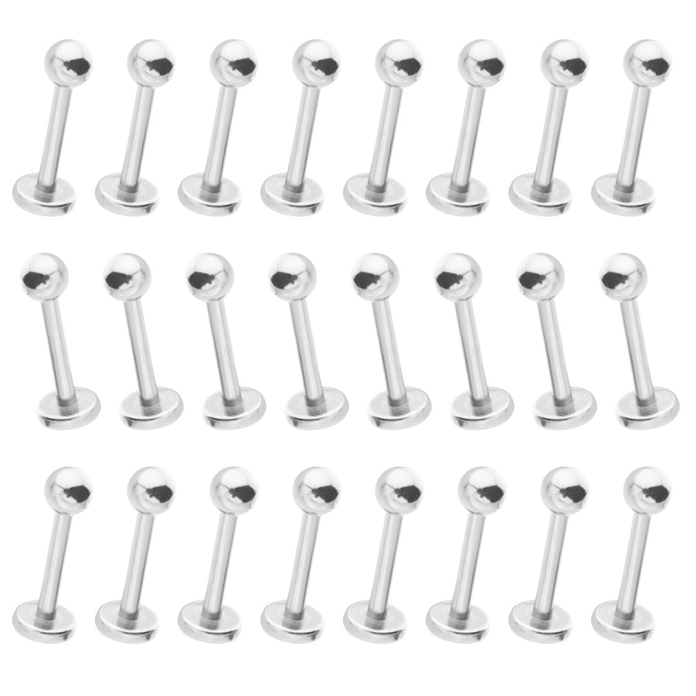 Pack of 12 Labret Monroe Piercing Barbells - 316L Surgical Steel - 14g or 16g