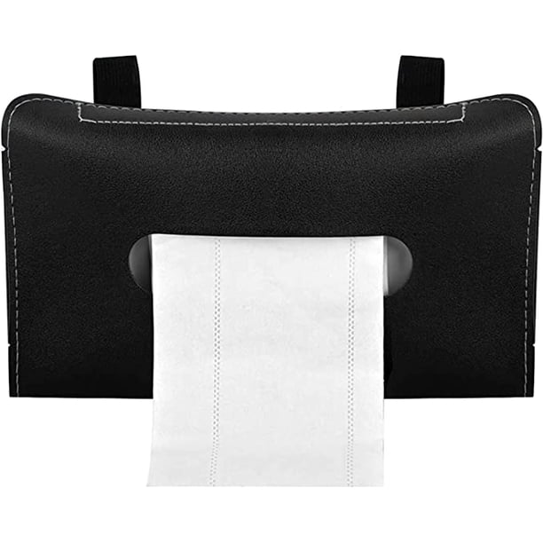 Una caja de pañuelos Caja de pañuelos de cuero de PU Caja de pañuelos para automóvil Caja de pañuelos para automóvil Caja de pañuelos para colgar Caja de pañuelos 23 cm de largo, 12,6 cm de ancho (negro) Sincero Electrónica