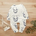 thumbnail image 4 of Baby Boy Clothes 3 Months Baby Boys Summer Bodysuits 6 Months Baby Boys Long Sleeve Elephant Prints Bodysuits White, 4 of 8