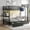 Twin XL over Twin XL-Black, variant on Twin XL Over Queen Metal Bunk Bed Frame with Charging Station, Storage Bag for Adult Bunk Bed, Black