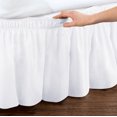 thumbnail image 2 of Collections Etc Wrap Around Bed Skirt, Easy Fit Elastic Dust Ruffle, White, Twin/Full, 2 of 4