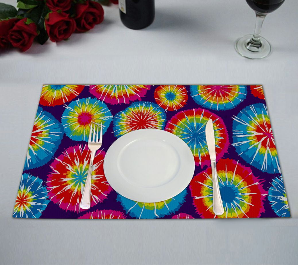 Details about   S4Sassy Bandhani Tie-Dye Placemats With Napkins Dining Table Decor-TD-11H 