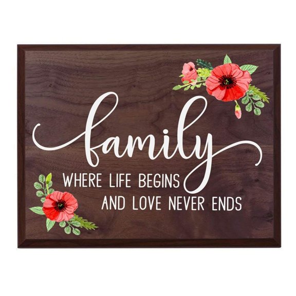 Housewarming Family Wall Hanging Plaque - Love Never Ends