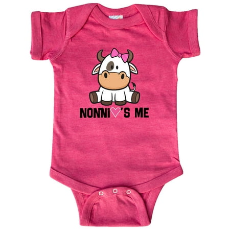 

Inktastic Nonni Loves Me Baby Cow Gift Baby Girl Bodysuit