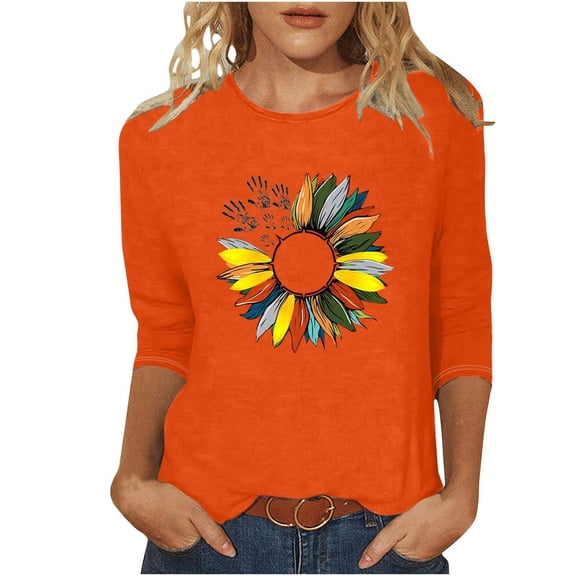 My Items Plus Size Spring Blouse for Women Shirts Plus Size 3/4 Length Sleeve Womens Tunic Tops Womens Blouses New Arrivals