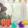 thumbnail image 4 of Mini Flocked Easter Bunny Decorations with Carrot Easter Rabbit Figurines Bunny Statue Party Favors Gifts Home Office Table Decor (C), 4 of 4