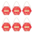 thumbnail image 2 of 10 bolsas de caramelos rojas para regalos de boda Cajas de regalo de chocolate hexagonales con cuerdas, 2 of 8