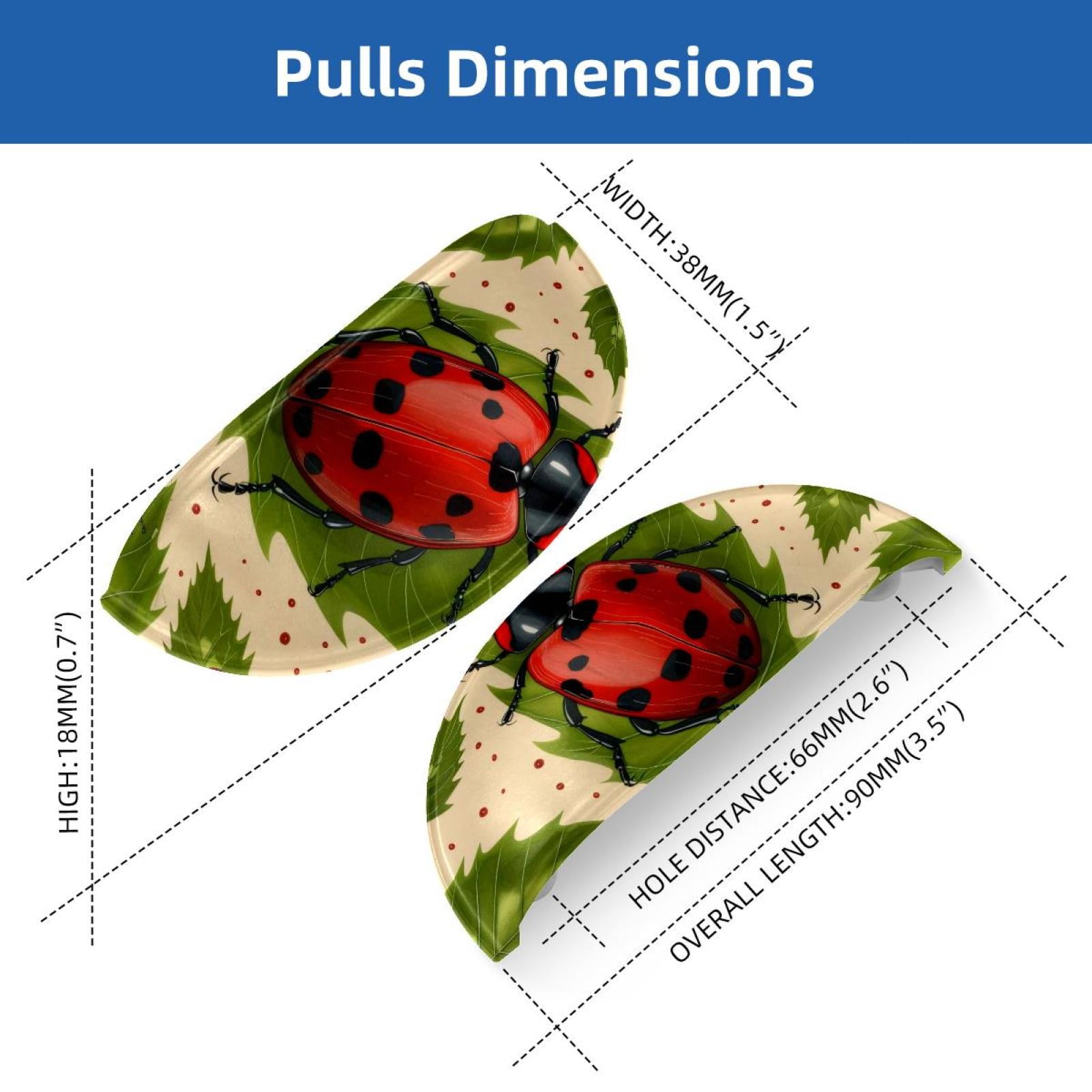 PhooArto 6 Pcs Cup Drawer Pulls, Beetle Ladybug Leaves Shell Shape Handles Cabinet Knobs for Dresser Cupboard Closet Wardrobe with Screws