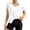White, variant on Womens Open Back Workout Top Oversized Workout T Shirts Backless Athletic Shirt Short Sleeve Baby Tee
